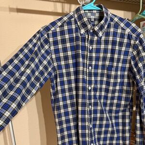 Uniqlo Blue and White Plaid Casual Shirt
